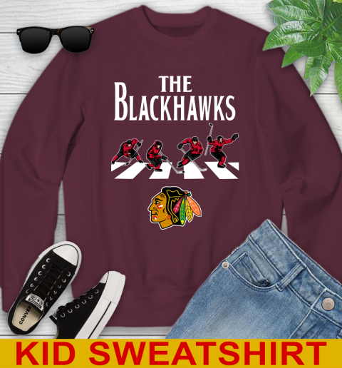 NHL Hockey Chicago Blackhawks The Beatles Rock Band Shirt Youth Sweatshirt 4