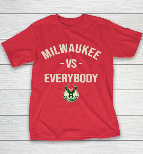 Milwaukee Bucks Vs Everybody Youth T-Shirt 7