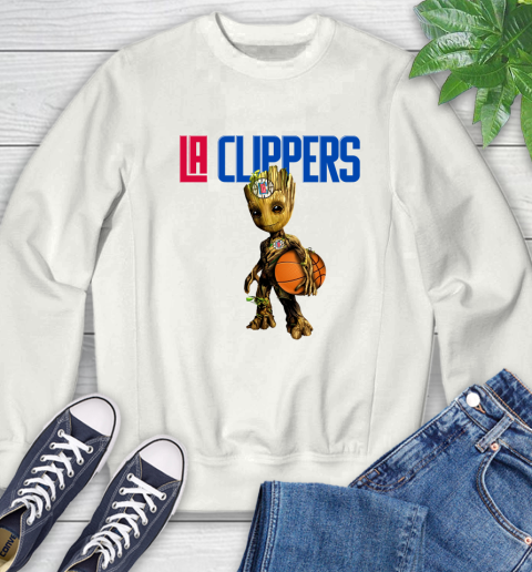 LA Clippers NBA Basketball Groot Marvel Guardians Of The Galaxy Sweatshirt