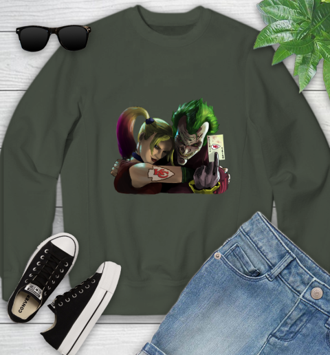 Kansas City Chiefs NFL Football Joker Harley Quinn Suicide Squad Youth Sweatshirt 10