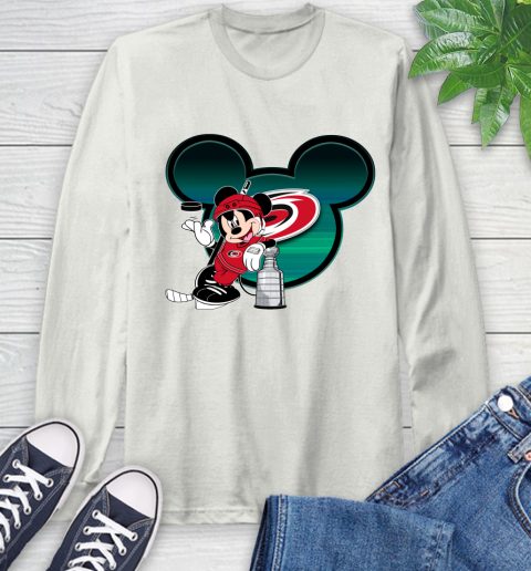 NHL Carolina Hurricanes Stanley Cup Mickey Mouse Disney Hockey T Shirt Long Sleeve T-Shirt 12