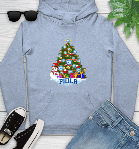 Philadelphia 76ers Merry Christmas NBA Basketball Sports Youth Hoodie 10