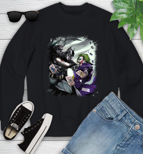 Denver Broncos NFL Football Batman Fighting Joker DC Comics Youth Sweatshirt 2