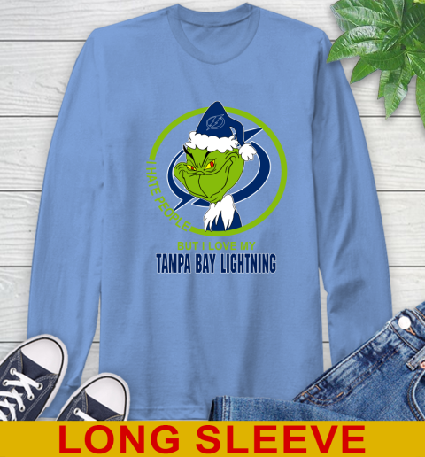 Tampa Bay Lightning NHL Christmas Grinch I Hate People But I Love My Favorite Hockey Team Long Sleeve T-Shirt 11