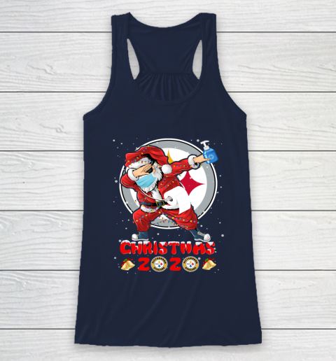 Pittsburgh Steelers Funny Santa Claus Dabbing Christmas 2020 NFL Racerback Tank 8