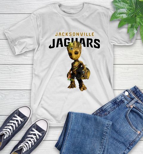 Jacksonville Jaguars NFL Football Groot Marvel Guardians Of The Galaxy T-Shirt