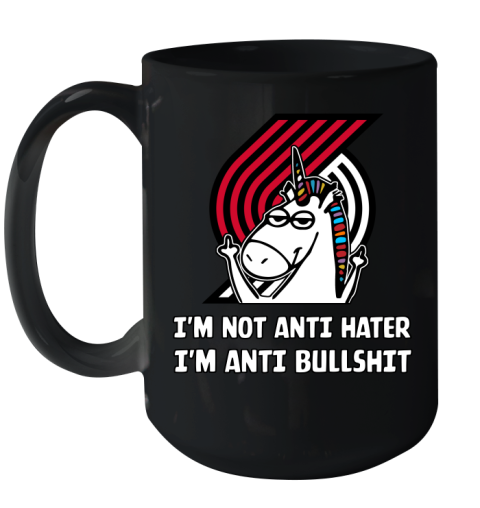 Portland Trail Blazers NBA Basketball Unicorn I'm Not Anti Hater I'm Anti Bullshit Ceramic Mug 15oz 2