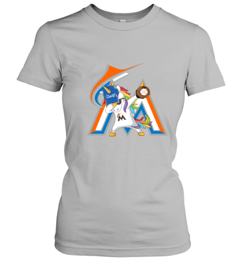 Hip Hop Dabbing Unicorn Flippin Love Miami Marlins Women's T-Shirt