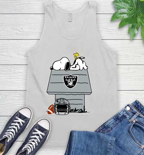 Oakland Raiders NFL Football Snoopy Woodstock The Peanuts Movie Tank Top