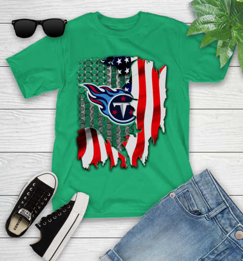 Tennessee Titans NFL Football American Flag Youth T-Shirt 8