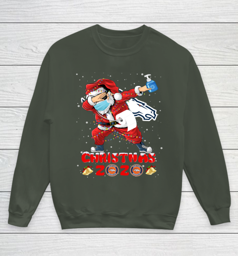 Denver Broncos Funny Santa Claus Dabbing Christmas 2020 NFL Youth Sweatshirt 8