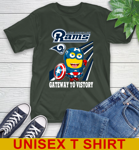 NFL Football Los Angeles Rams Captain America Marvel Avengers Minion Shirt T-Shirt 6