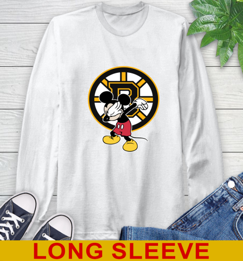 Boston Bruins NHL Hockey Dabbing Mickey Disney Sports Long Sleeve T-Shirt