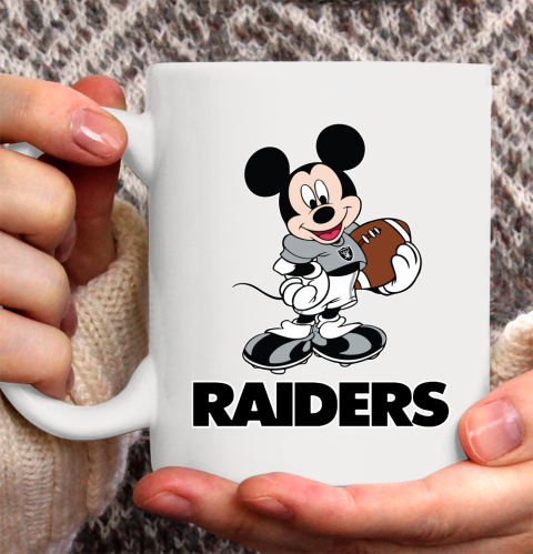 NFL Football Oakland Raiders Cheerful Mickey Mouse Shirt Ceramic Mug 15oz 2