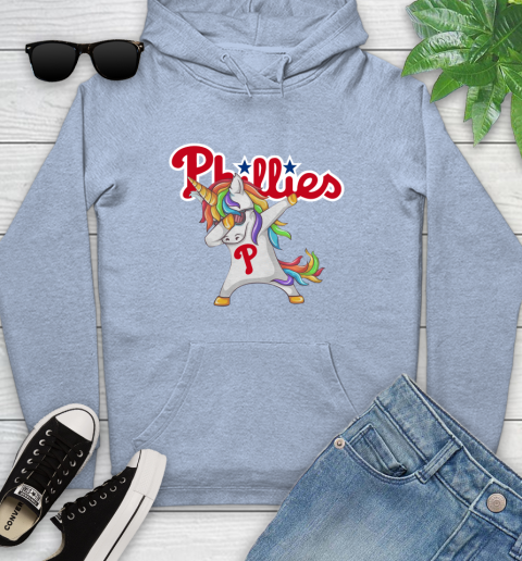 Philadelphia Phillies MLB Baseball Funny Unicorn Dabbing Sports Youth Hoodie 10