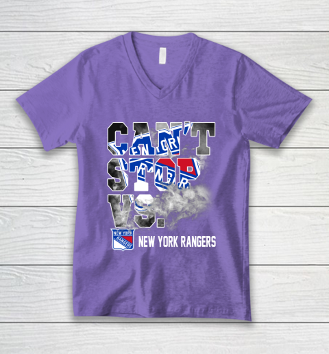 NHL New York Rangers Hockey Can't Stop Vs V-Neck T-Shirt 8