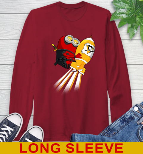 NHL Hockey Pittsburgh Penguins Deadpool Minion Marvel Shirt Long Sleeve T-Shirt 9