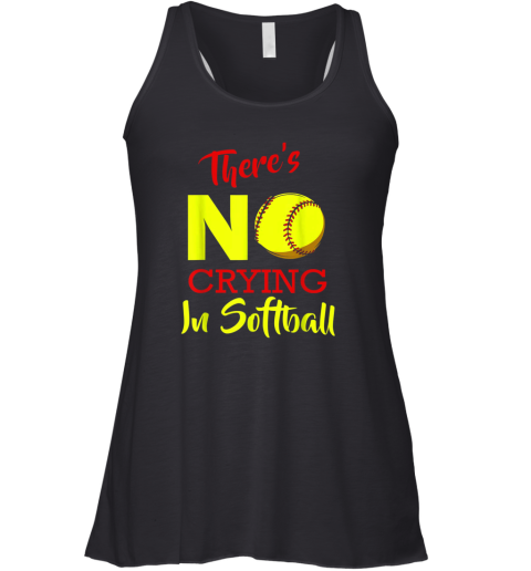 mfqj there39 s no crying in softball baseball coach player lover flowy tank 32 front black