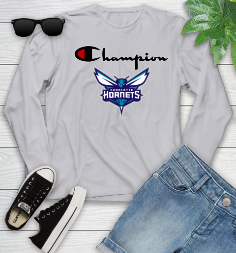 NBA Basketball Charlotte Hornets Champion Shirt Youth Long Sleeve 3