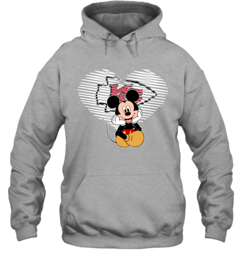 NFL Kansas City Chiefs The Heart Mickey Mouse Disney Football T Shirt 1AlB7UFB4UQ hoodie 23 95 151514 front sport grey