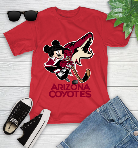 NHL Arizona Coyotes Mickey Mouse Disney Hockey T Shirt Youth T-Shirt 10