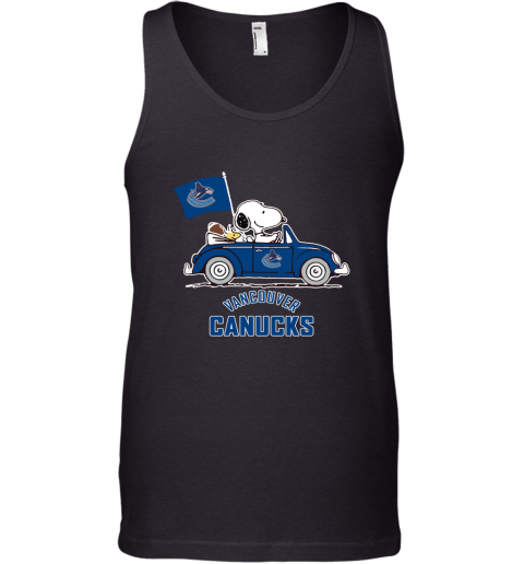 Snoopy And Woodstock Ride The Vaucouver Canucks Car NHL Tank Top