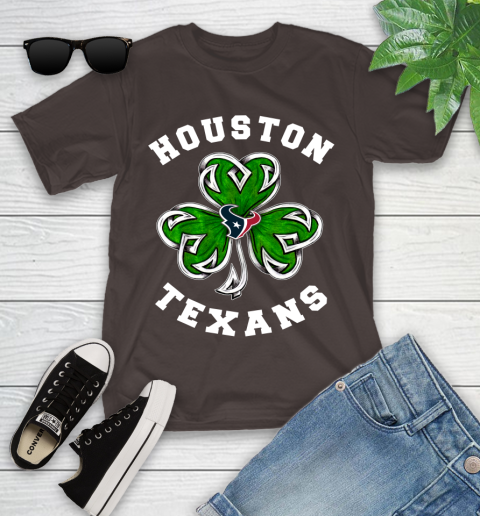 NFL Houston Texans Three Leaf Clover St Patrick's Day Football Sports Youth T-Shirt 7
