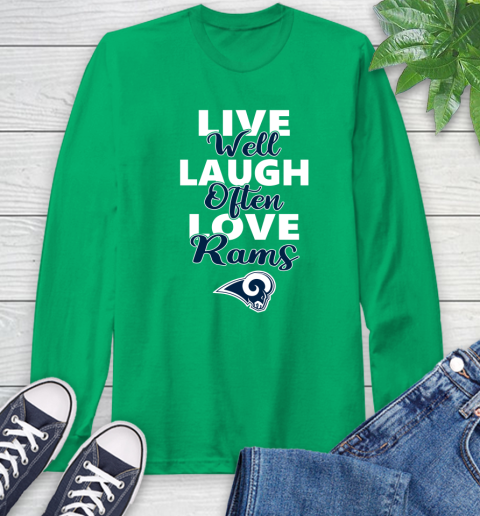 NFL Football Los Angeles Rams Live Well Laugh Often Love Shirt Long Sleeve T-Shirt 9