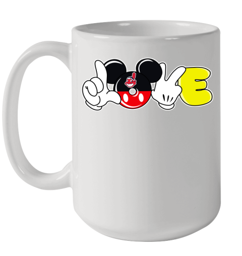 Cleveland Indians MLB Baseball Love Mickey Disney Sports Ceramic Mug 15oz