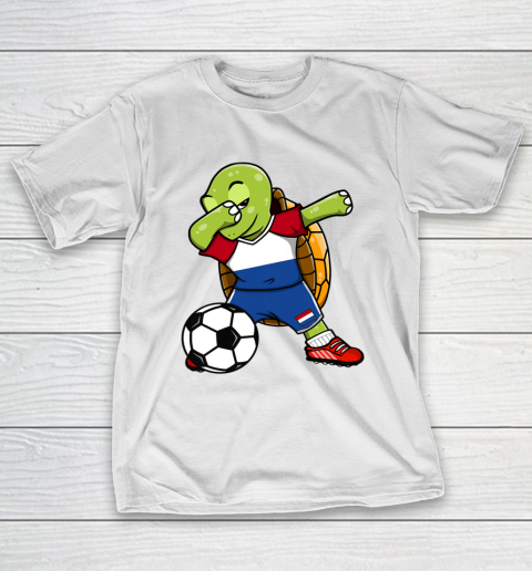 Dabbing Turtle Netherlands Soccer Fans Jersey Dutch Football T-Shirt