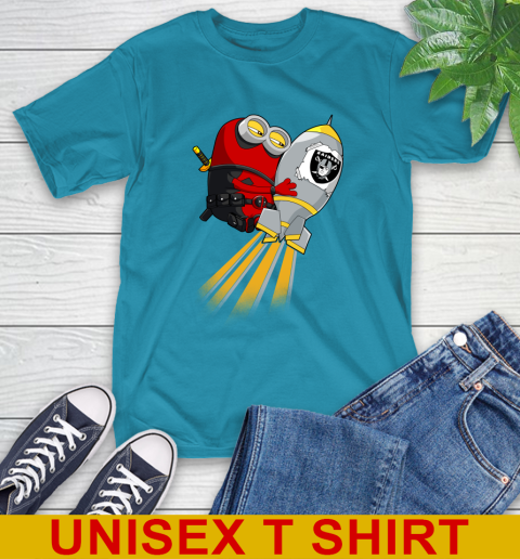 NFL Football Oakland Raiders Deadpool Minion Marvel Shirt T-Shirt 9