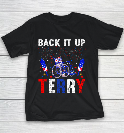 Back It Up Terry 4th Of July Firework American Flag Youth T-Shirt