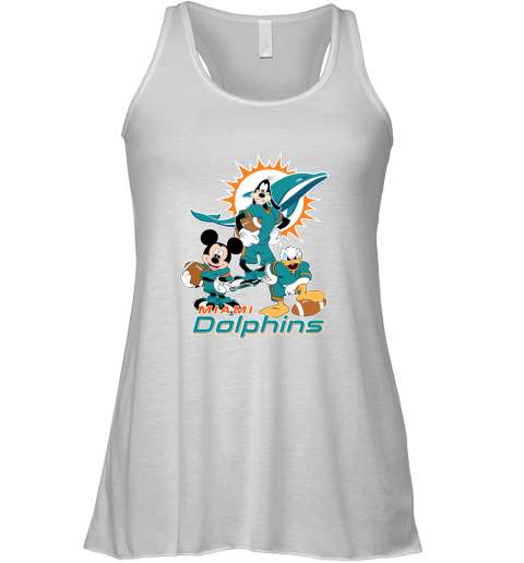 Mickey Donald Goofy The Three Miami Dolphins Football Racerback Tank