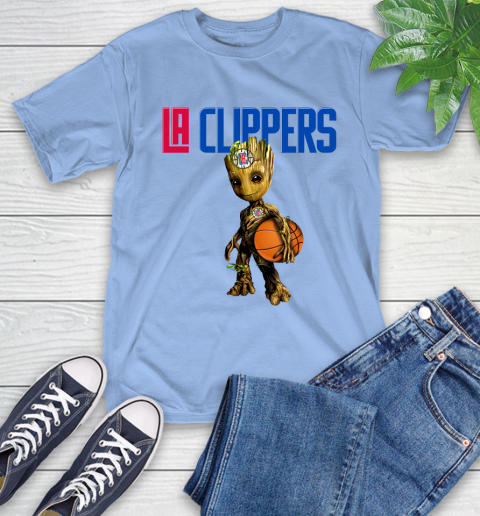 LA Clippers NBA Basketball Groot Marvel Guardians Of The Galaxy T-Shirt 11