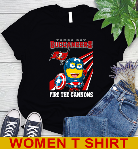 NFL Football Tampa Bay Buccaneers Captain America Marvel Avengers Minion Shirt Women's T-Shirt