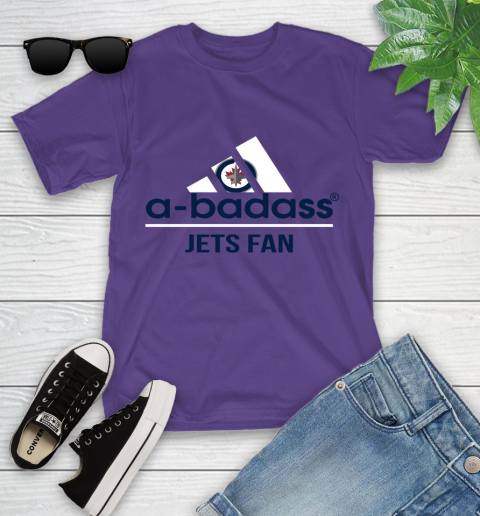 NHL A Badass Winnipeg Jets Fan Adidas Hockey Sports Youth T-Shirt 4 NHL A Badass Winnipeg Jets Fan Adidas Hockey Sports Youth T-Shirt - Image 4