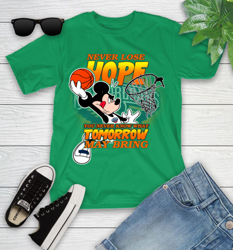 New Orleans Pelicans NBA Basketball Mickey Disney Never Lose Hope Youth T-Shirt 8