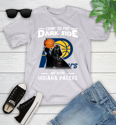 NBA Come To The Dark Side We Have Indiana Pacers Star Wars Darth Vader Basketball Youth T-Shirt 4