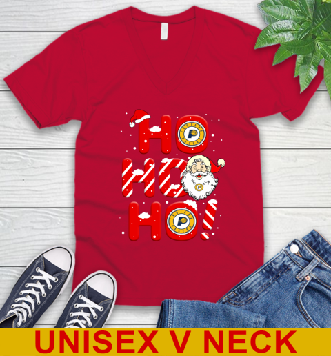 Indiana Pacers NBA Basketball Ho Ho Ho Santa Claus Merry Christmas Shirt V-Neck T-Shirt 6