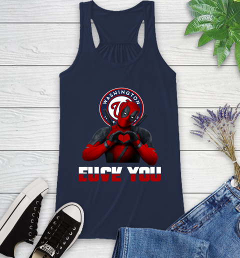 MLB Washington Nationals Deadpool Love You Fuck You Baseball Sports Racerback Tank 9