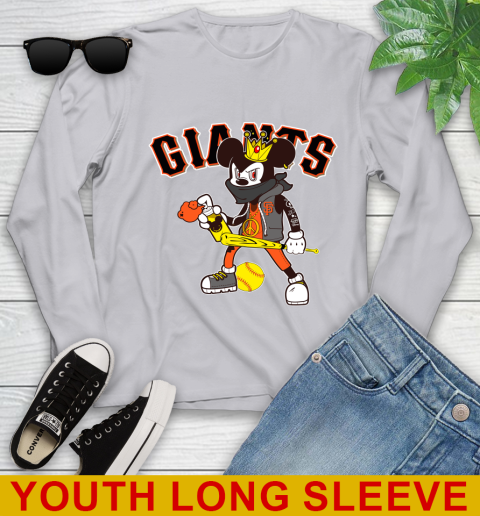 San Francisco Giants MLB Baseball Mickey Peace Sign Sports Youth Long Sleeve 6