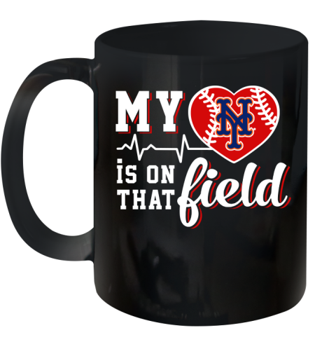 MLB My Heart Is On That Field Baseball Sports New York Mets Ceramic Mug 11oz
