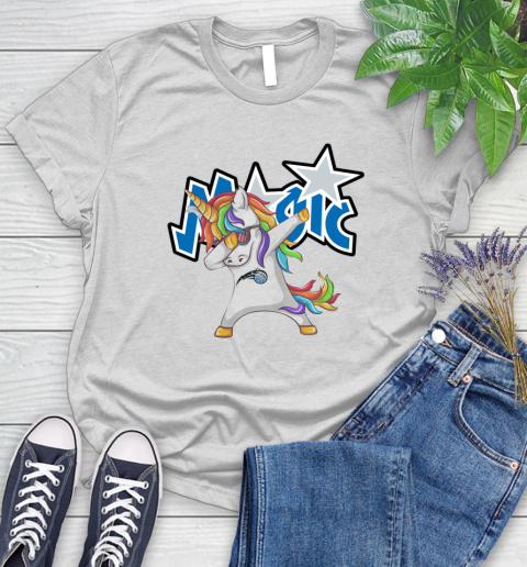 Orlando Magic NBA Basketball Funny Unicorn Dabbing Sports Women's T-Shirt