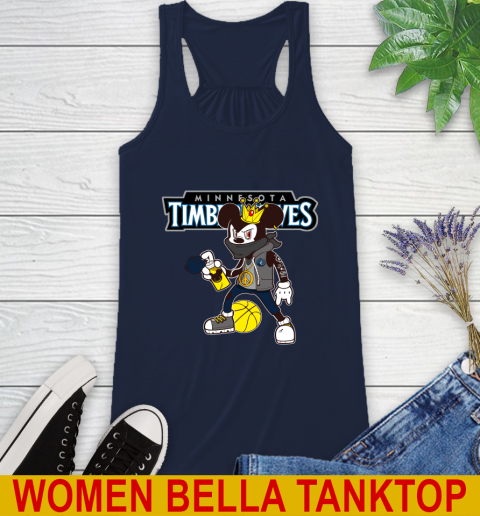 Minnesota Timberwolves NBA Basketball Mickey Peace Sign Sports Racerback Tank 11