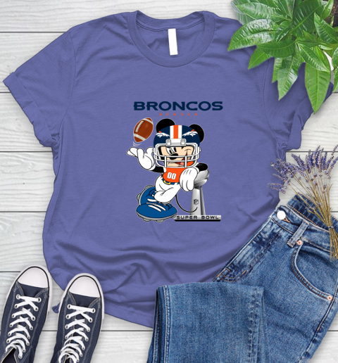 NFL Denver Broncos Mickey Mouse Disney Super Bowl Football T Shirt Women's T-Shirt 11