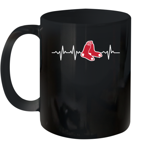 Boston Red Sox MLB Baseball Heart Beat Shirt Ceramic Mug 11oz