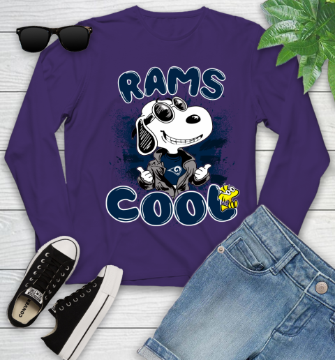 NFL Football Los Angeles Rams Cool Snoopy Shirt Youth Long Sleeve 4