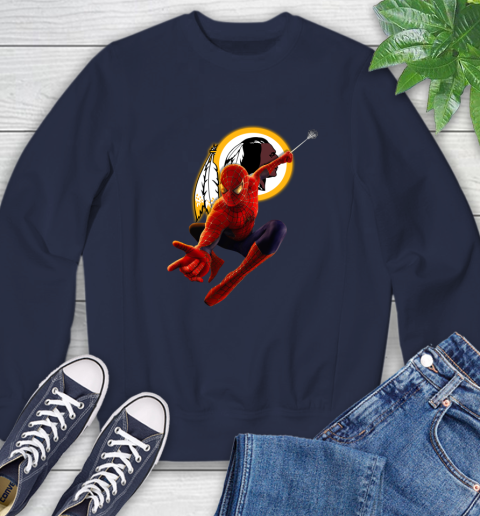 NFL Spider Man Avengers Endgame Football Washington Redskins Sweatshirt 3
