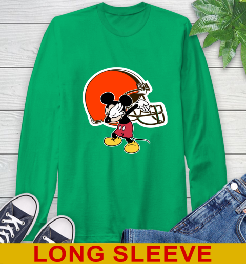 Cleveland Browns NFL Football Dabbing Mickey Disney Sports Long Sleeve T-Shirt 7