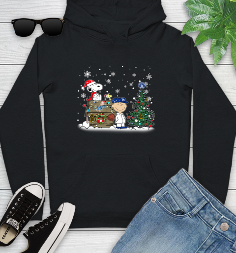 MLB Los Angeles Dodgers Snoopy Charlie Brown Christmas Baseball Commissioner's Trophy Youth Hoodie